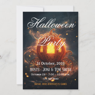 Halloween-Party-Einladung   Elegante Kürbis-Karte Einladung