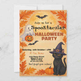 Halloween-Party-Einladung | Fliegende Fledermäuse Einladung