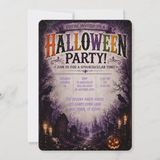 💜 Halloween-Party-Einladung für den verzauberten Einladung
