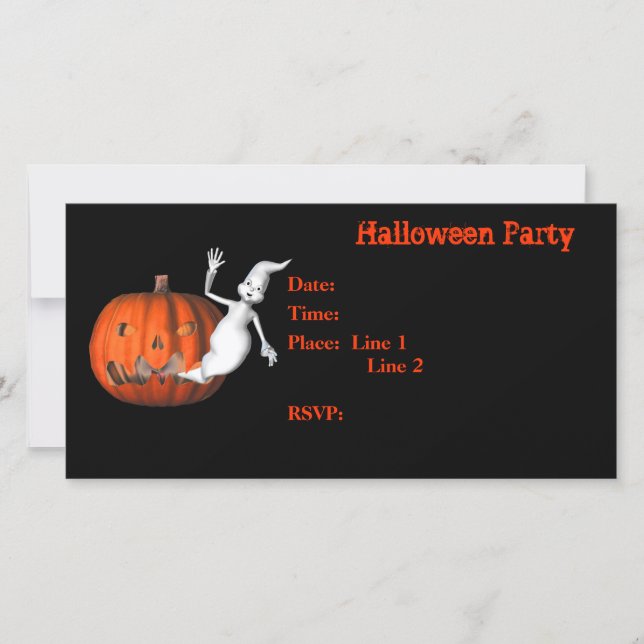 Halloween-Party Einladung Ghost Pumpkin Card (Vorderseite)