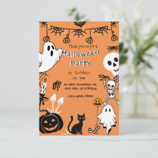 Halloween-Party-Einladung | Gruselig süße Hallowee Einladung