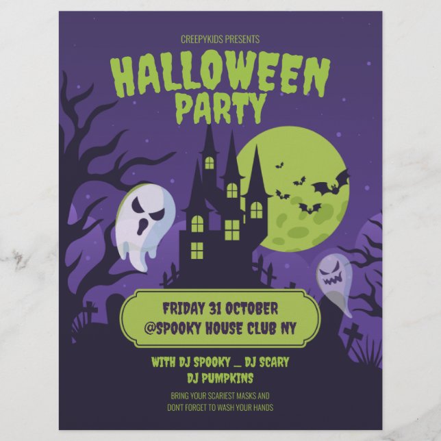Halloween Party Einladung Halloween-Party Flyer (Vorne)