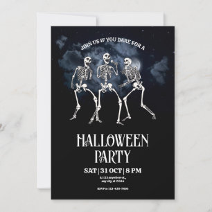 Halloween-Party-Einladung, Halloween-Skelett-Party Einladung