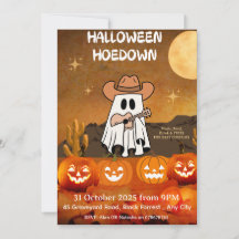 Halloween-Party Einladung - Hoedown Cowboy