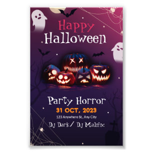Halloween-Party Einladung, Horror Party Halloween Fotodruck