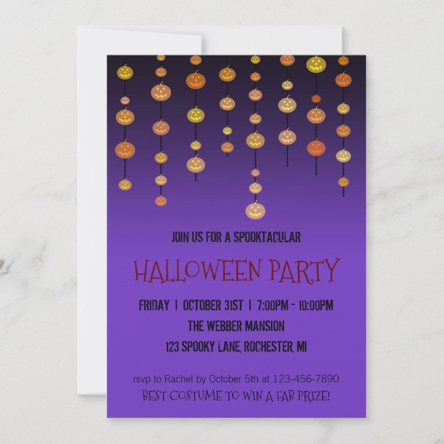 Halloween-Party Einladung Jack o' Laterne (Vorderseite)