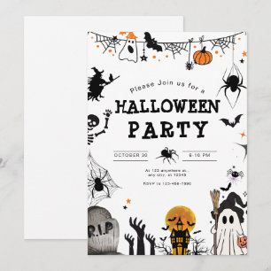 Halloween-Party-Einladung, Kinder Gruselnacht-Part Einladung
