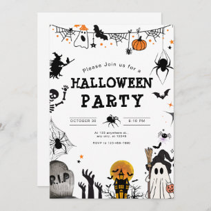 Halloween-Party Einladung, Kinder Spooky Night Par Einladung