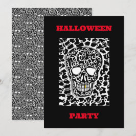 Halloween-Party Einladung mit Skull-Image