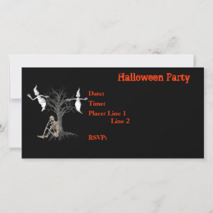 Halloween-Party Einladung Skeleton Ghosts Card