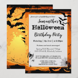 Halloween Party Einladung Spooky Bats