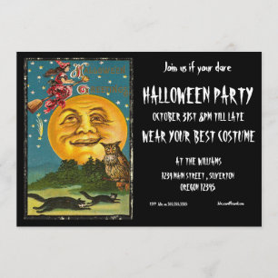 Halloween-Party-Einladung Vintage-Hexe Einladung
