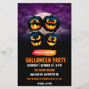 Halloween-Party-Einladung vollständig anpassbar Flyer