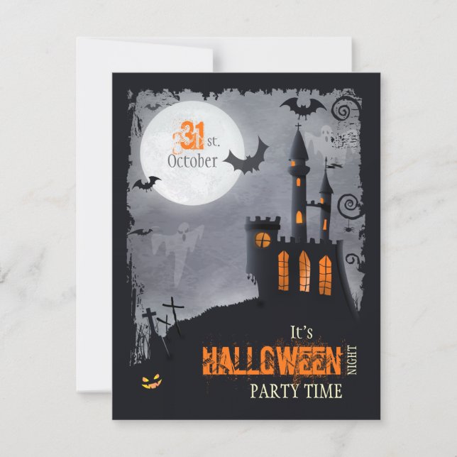 Halloween-Party-Einladung (vorne und hinten) Einladung (Vorderseite)