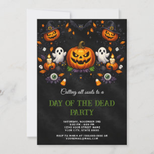 Halloween-Party-Einladung zum Tag der Toten mit Kü Einladung