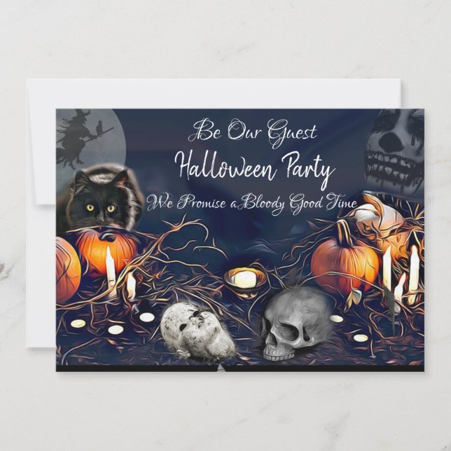 Halloween-Party Einladungen Spooky sind unser Gast (Vorderseite)