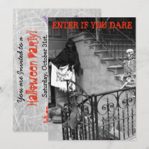 Halloween-Party Einladungen Spuk Herrenhaus