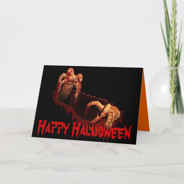Halloween-Party Einladungen Zombie Custom Cards (Vorderseite)