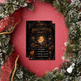 Halloween-Party-Einladungsvorlage | Bearbeitbare H Folieneinladung