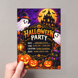 Halloween-Party-Einladungsvorlage | Premium Spuk Acryleinladungen