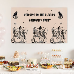 Halloween-Party Erwachsene Vintage Gothic Schädel Banner