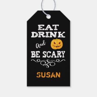 Halloween-Party essen Drink & Be Beängstigend Pump Geschenkanhänger