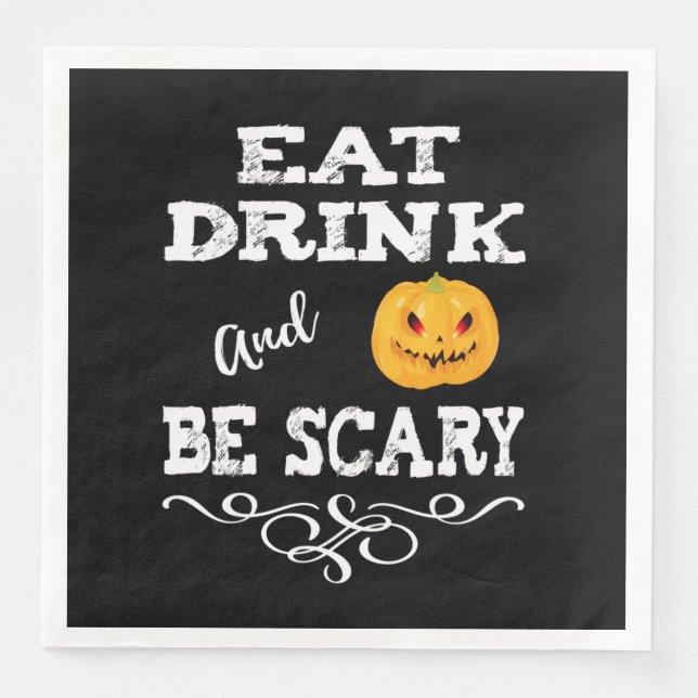 Halloween-Party essen Drink & Be Beängstigend Pump Serviette (Vorderseite)