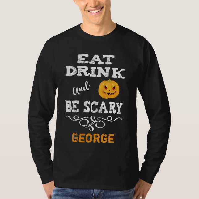 Halloween-Party essen Drink & Be Beängstigend Pump T-Shirt (Vorderseite)