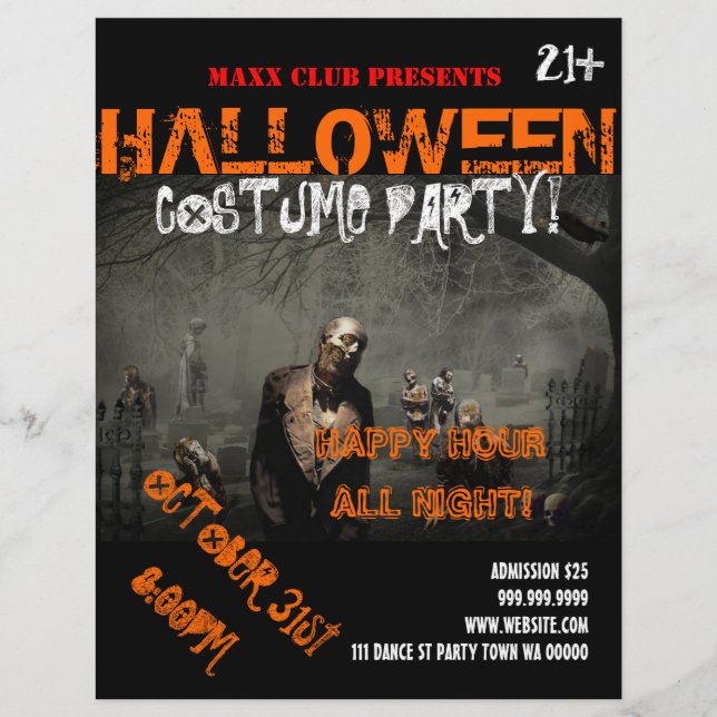 Halloween-Party Event Ankündigung DJ CLUB Flyer (Vorne)