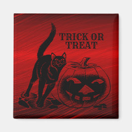 Halloween-Party Evil Black Cat Pumpkin Red Beängst Magnet