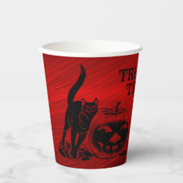 Halloween-Party Evil Black Cat Pumpkin Red Beängst Pappbecher