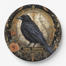 Halloween-Party Evil Black Crow Orange Blume