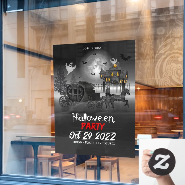 Halloween-Party-Fensterklammer Fensteraufkleber (Café-Fenster)