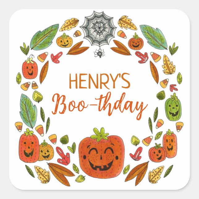 Halloween Party Fevor Quadratischer Aufkleber (Vorderseite)