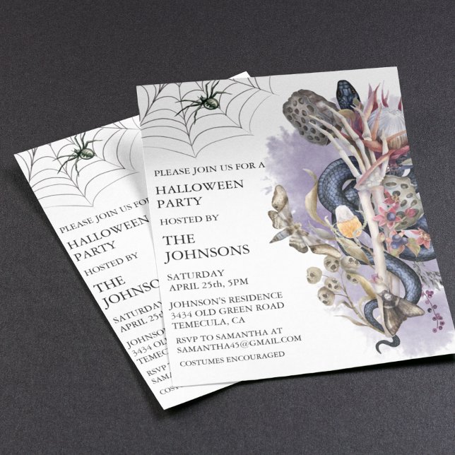 Halloween-Party Floral Schlange Wasserfarbe (Von Creator hochgeladen)