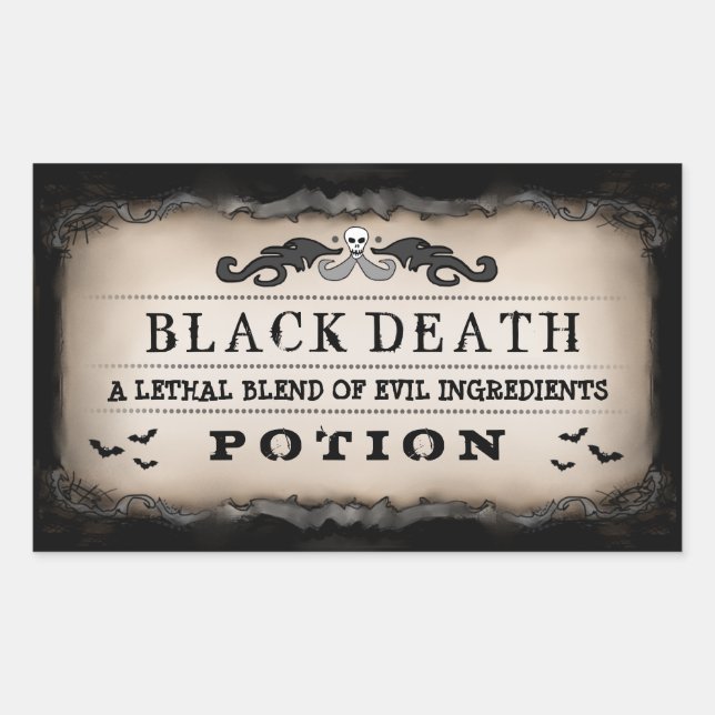 Halloween-Party Food oder Drink Black & Brown Labe Rechteckiger Aufkleber (Vorderseite)