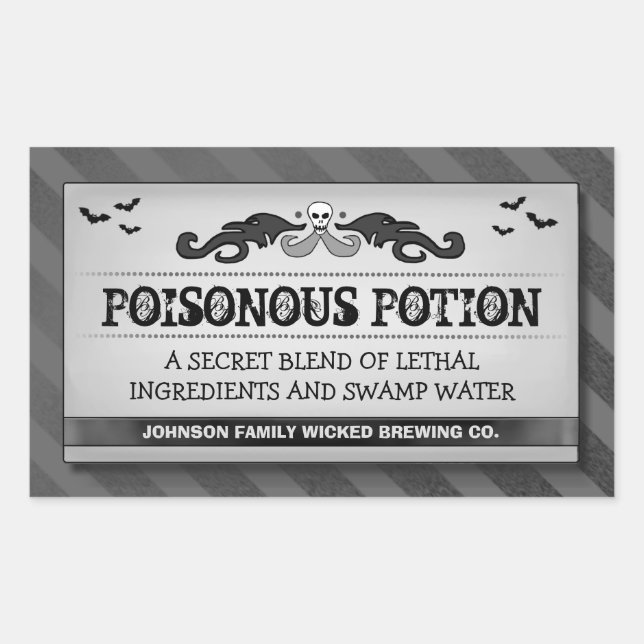 Halloween-Party Food oder Drink Black Stripe Label Rechteckiger Aufkleber (Vorderseite)