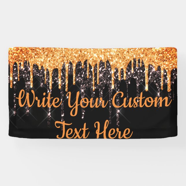 Halloween-Party Foto Stand Orange Black Banner (Horizontal)