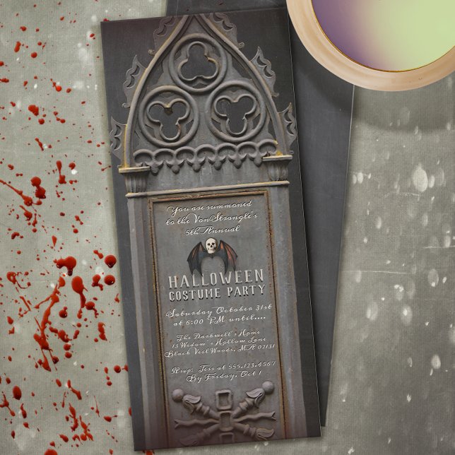 Halloween-Party Friedhof Grabstein Einladung (tombstone themed halloween invitation)
