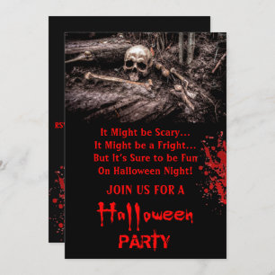 Halloween-Party für beängstigende Schädel und Knoc Einladung