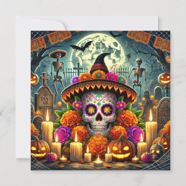 Halloween-Party für Ferien und Saisonkarten Feiertagskarte (Vorderseite)
