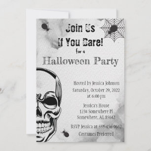 Halloween-Party für Schädel und Spider Einladung
