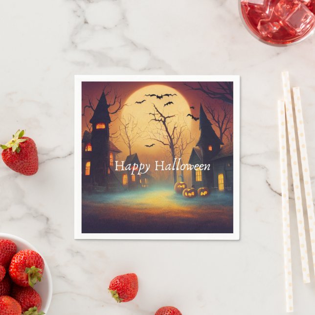 Halloween-Party für Spuk Burgen Serviette (Beispiel)