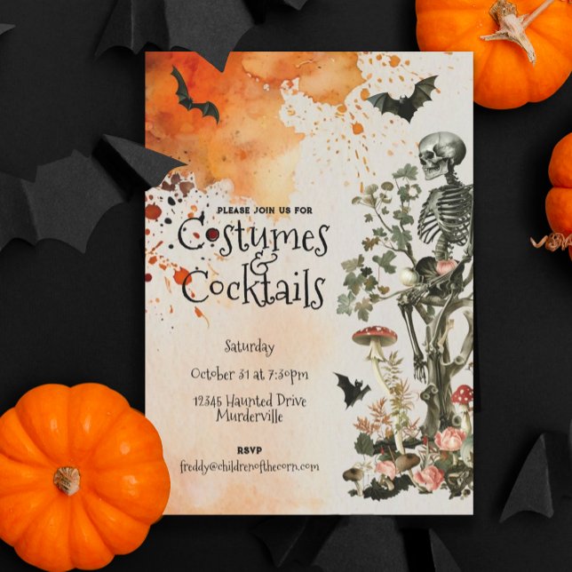 Halloween-Party für Spuk Kostüme und Cocktails Einladung (Von Creator hochgeladen)