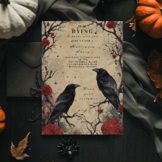 Halloween-Party für Vintage Reben und Rose Einladung