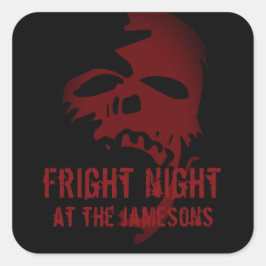 Halloween-Party Gefallen für Beängstigendes Roter Quadratischer Aufkleber