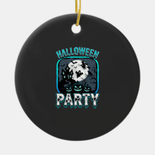 Halloween-Party-Geister-Kürbis-Vektordesign Keramik Ornament