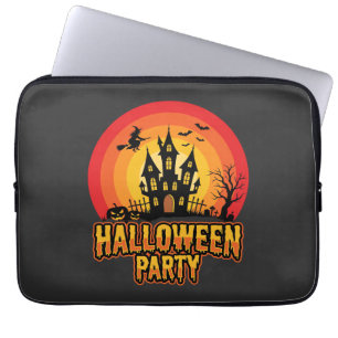 Halloween-Party Geister Schloss Retro Vektor Laptopschutzhülle