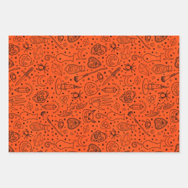 Halloween-Party Geschenkpapier Set (Vorderseite)