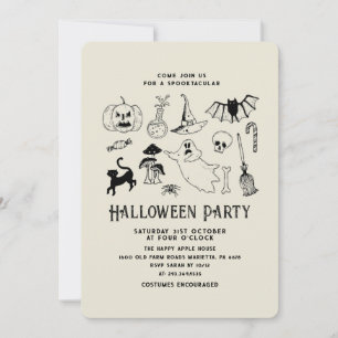 Halloween-Party Ghost Black Cat Bat Einladung